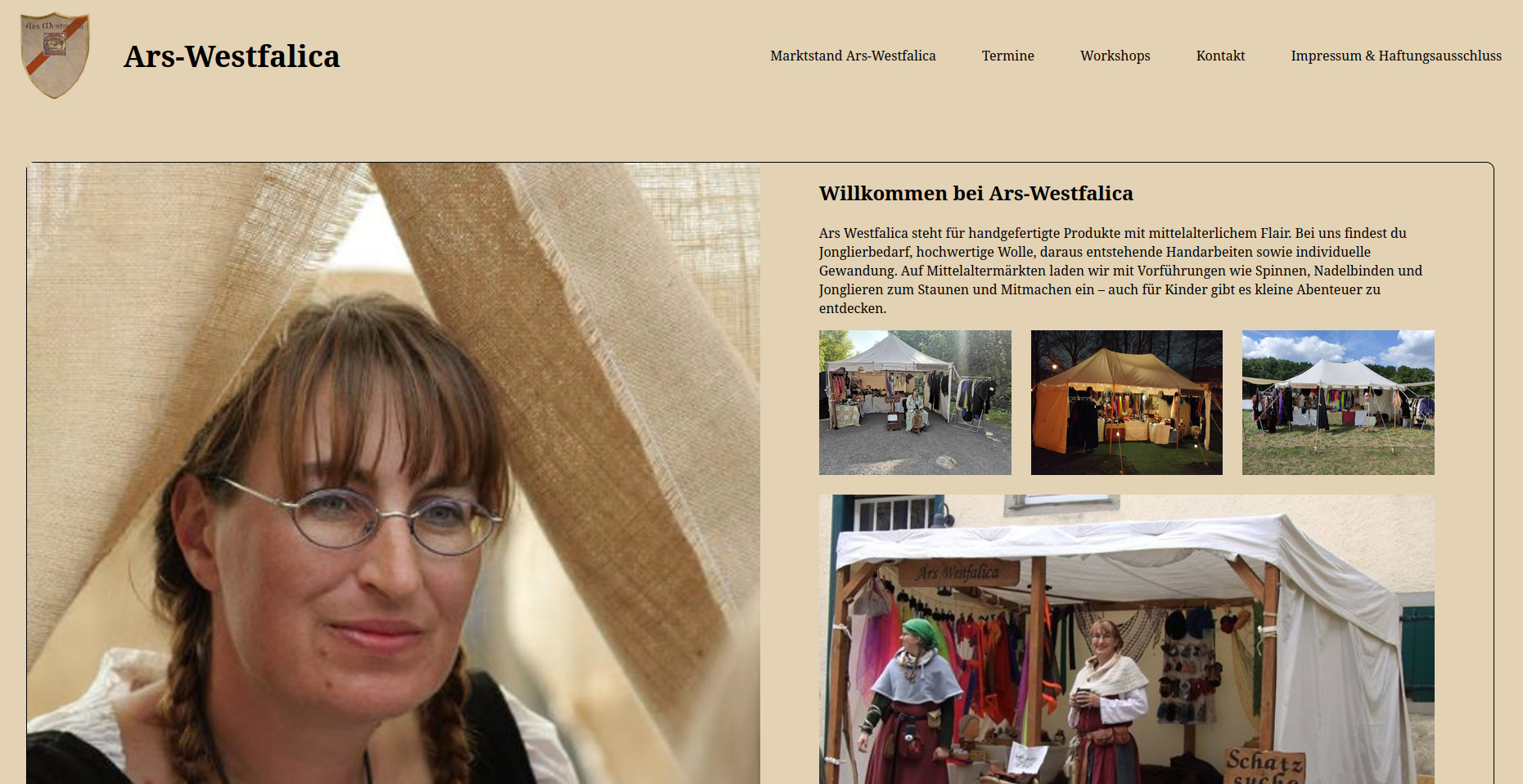 Schausteller Webseite für ArsWestfalica
